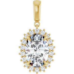 18K Yellow Gold 14x10 mm Oval Pendant Mounting