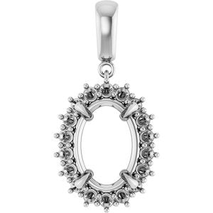 Continuum Sterling Silver 14x10 mm Oval Pendant Mounting – image 2