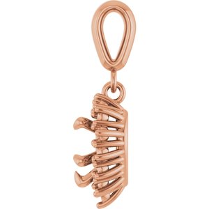 10K Rose Gold 6x6 mm Heart Pendant Mounting – image 6