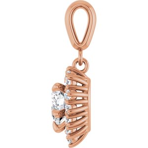 14K Rose Gold 6x6 mm Heart Pendant Mounting – image 5