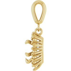 10K Yellow Gold 6x6 mm Heart Pendant Mounting – image 6