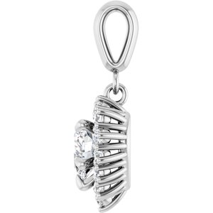 10K White Gold 6x6 mm Heart Pendant Mounting – image 5