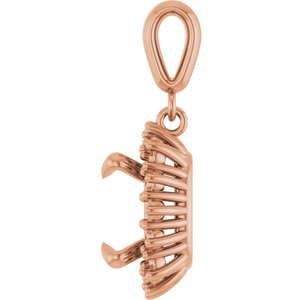10K Rose Gold 9x9 mm Cushion Pendant Mounting – image 6