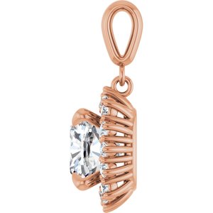 10K Rose Gold 9x9 mm Cushion Pendant Mounting – image 5