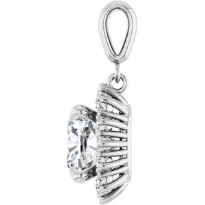 14Kx1 White Gold 9x9 mm Cushion Pendant Mounting – image 5