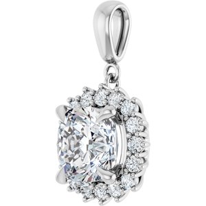 14Kx1 White Gold 9x9 mm Cushion Pendant Mounting – image 3