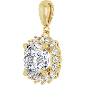 14K Yellow Gold 9x9 mm Cushion Pendant Mounting – image 3