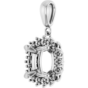 Platinum 9x9 mm Cushion Pendant Mounting – image 4