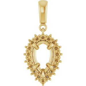 14K Yellow Gold 10x6 mm Pear Pendant Mounting – image 2