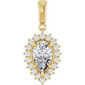 18K Yellow Gold 10x6 mm Pear Pendant Mounting