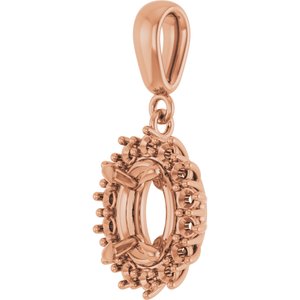 10K Rose Gold 8x6 mm Oval Pendant Mounting – image 4