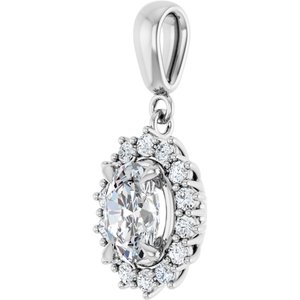 14K White Gold 8x6 mm Oval Pendant Mounting – image 3