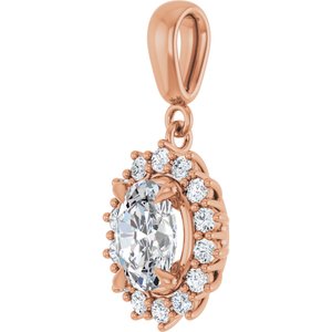 18K Rose Gold 8x6 mm Oval Pendant Mounting – image 3