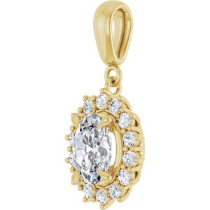 14K Yellow Gold 8x6 mm Oval Pendant Mounting – image 3