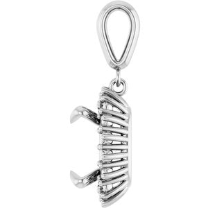 Platinum 11x11 mm Cushion Pendant Mounting – image 6