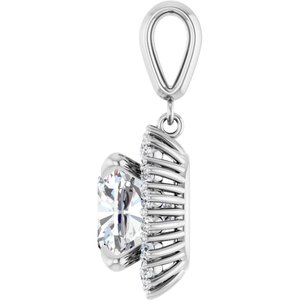 Platinum 11x11 mm Cushion Pendant Mounting – image 5