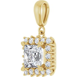 18K Yellow Gold 6.5x6.5 mm Square Pendant Mounting – image 3