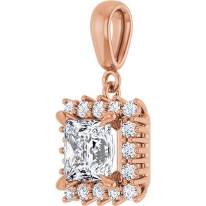10K Rose Gold 6.5x6.5 mm Square Pendant Mounting – image 3