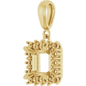 10K Yellow Gold 6.5x6.5 mm Square Pendant Mounting – image 4