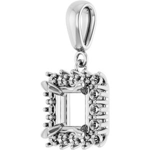10K White Gold 6.5x6.5 mm Square Pendant Mounting – image 4