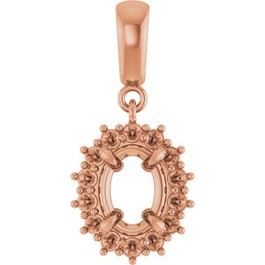 10K Rose Gold 7.5x5.5 mm Oval Pendant Mounting – image 2