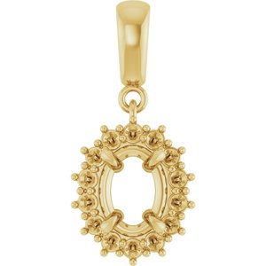 10K Yellow Gold 7.5x5.5 mm Oval Pendant Mounting – image 2