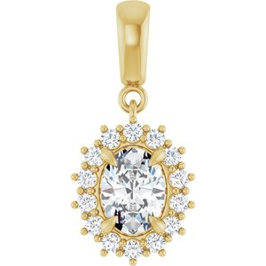 10K Yellow Gold 7.5x5.5 mm Oval Pendant Mounting