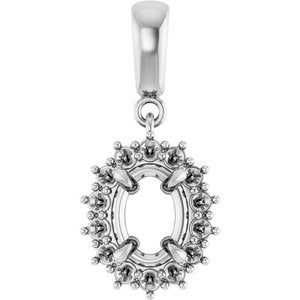 14Kx1 White Gold 7.5x5.5 mm Oval Pendant Mounting – image 2
