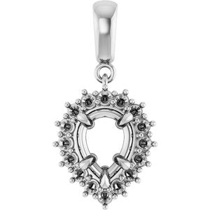 Sterling Silver 8x6 mm Pear Pendant Mounting – image 2