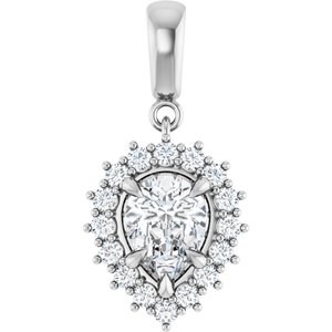 Continuum Sterling Silver 8x6 mm Pear Pendant Mounting