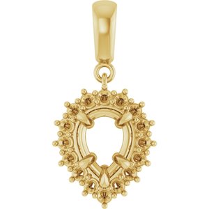 10K Yellow Gold 8x6 mm Pear Pendant Mounting – image 2