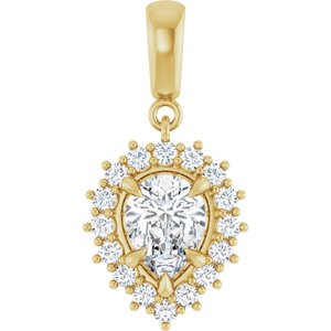 14K Yellow Gold 8x6 mm Pear Pendant Mounting