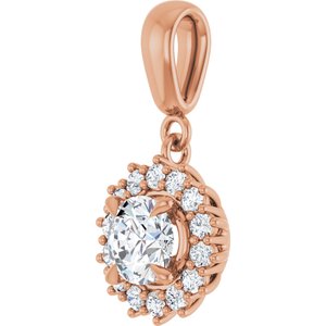 18K Rose Gold 5.8 mm Round Pendant Mounting – image 3