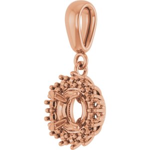 14K Rose Gold 5.8 mm Round Pendant Mounting – image 4