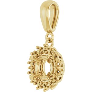 10K Yellow Gold 5.8 mm Round Pendant Mounting – image 4