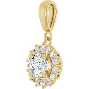 18K Yellow Gold 5.8 mm Round Pendant Mounting – image 3