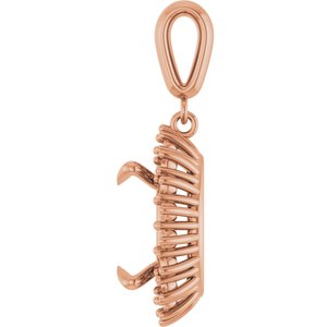 10K Rose Gold 13x11 mm Oval Pendant Mounting – image 6