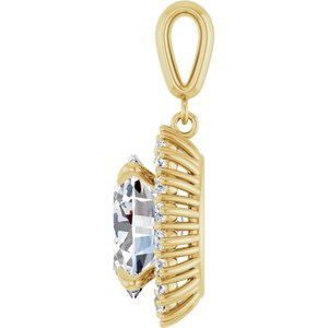 14K Yellow Gold 13x11 mm Oval Pendant Mounting – image 5