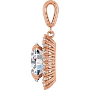 18K Rose Gold 13x11 mm Oval Pendant Mounting – image 5