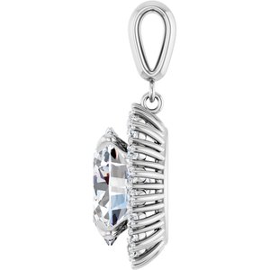 10K White Gold 13x11 mm Oval Pendant Mounting – image 5