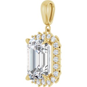 10K Yellow Gold 14x10 mm Emerald Pendant Mounting – image 3