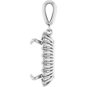 Continuum Sterling Silver 14x10 mm Emerald Pendant Mounting – image 6