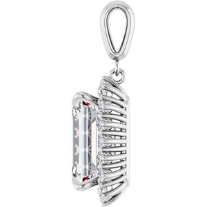 Platinum 14x10 mm Emerald Pendant Mounting – image 5