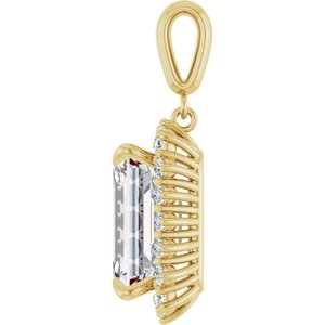 14K Yellow Gold 14x10 mm Emerald Pendant Mounting – image 5