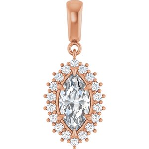 10K Rose Gold 10.5x5.5 mm Marquise Pendant Mounting