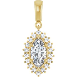 18K Yellow Gold 10.5x5.5 mm Marquise Pendant Mounting