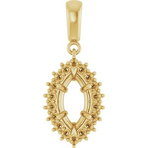 10K Yellow Gold 10.5x5.5 mm Marquise Pendant Mounting – image 2