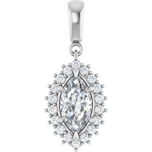 Sterling Silver 10.5x5.5 mm Marquise Pendant Mounting