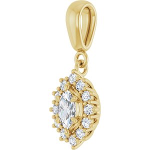10K Yellow Gold 6x3.5 mm Marquise Pendant Mounting – image 3