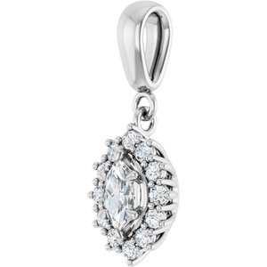 18K White Gold 6x3.5 mm Marquise Pendant Mounting – image 3